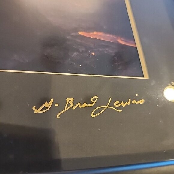 Black Framed Art Photo Hawaii Volcano Lava Signed G Brad Lewis 9.5x11 Photograph - Picture 2 of 7